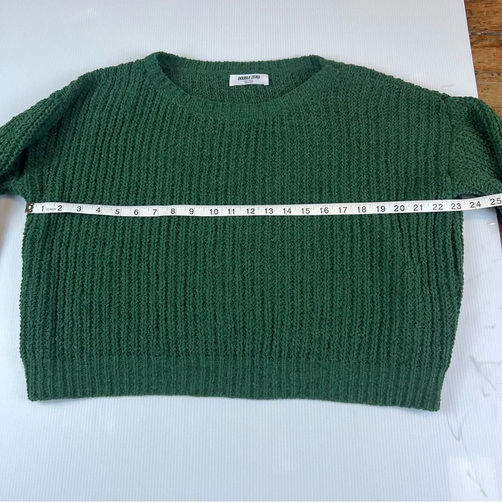 Double Zero Green Shaker Knit Crop Sweater, Size Small Junior - Picture 5 of 10
